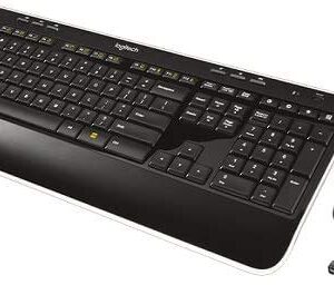 Logitech MK520 Wireless Keyboard and Wireless Mouse Combo — Full Size Keyboard and Mouse Long Battery Life Secure 2.4GHz Connectivity Black