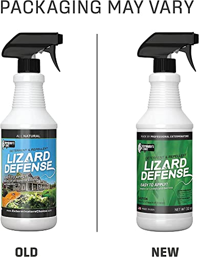 Exterminators Choice Lizard Defense Spray | 32 Ounce 2 Pack | Natural, Non-Toxic Lizard Repellent | Quick, Easy Pest Control | Safe Around Kids & Pets