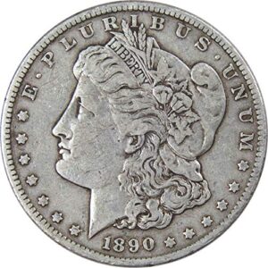 1890 s morgan dollar f fine 90% silver $1 us coin collectible