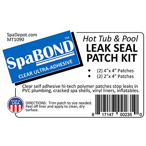 Spa Bond Hot Tub & Pool Leak Seal Patch Kit - Clear Ultra-Adhesive Waterproof Repair Fix for Vinyl, PVC, Acrylic