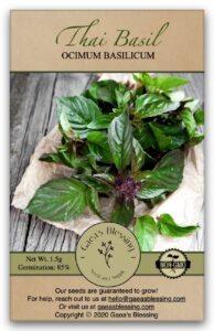 gaea's blessing thai basil seeds - non-gmo - with easy to follow planting instructions - open-pollinated heirloom high yield heirloom 85% germination rate