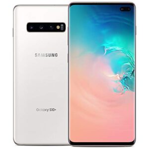 Samsung Galaxy S10+ Factory Unlocked Android Cell Phone | US Version | 1TB of Storage | Fingerprint ID and Facial Recognition | Long-Lasting Battery | Ceramic White