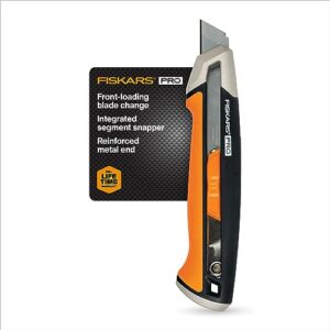 fiskars 770210-1001 pro utility knife, snap 18 mm, orange/black