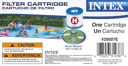 Intex Replacement Swimming Pool Filter Cartridge Type H - 29007E (4 Filters)