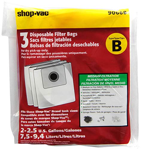 Shop-Vac 9066800 2-2.5 Gallon, 3 Bags per Pack, 9 Bags Total