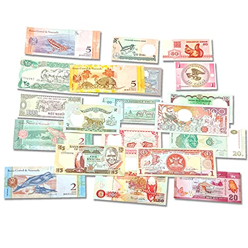 World Paper Money: 20 Animal Banknotes - Elevate Your Foreign Currency Collection with Old Banknotes and complete your Album of Collectibles. Certificate of Authenticity included.