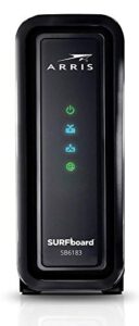 arris surfboard sb6183-rb docsis 3.0 16x4 gigabit cable modem, comcast xfinity, cox, spectrum and more, 1 gbps port, 400 mbps max internet speed, easy set-up with surfboard central app blk - renewed