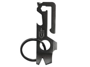 gerber gear mullet keychain - multi-tool keychain with pry bar, bottle opener, and wire stripper - edc gear and equipment - black