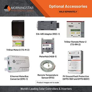 Morningstar Tristar 60A MPPT Solar Charge Controller 12V/24V/48V Batteries, Solar Panel Controller Battery Controller Solar Controller 12V 24V, Lowest Fail Rate MPPT Charge Controller with Display