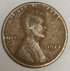 1923 p lincoln wheat penny average circulated good to fine