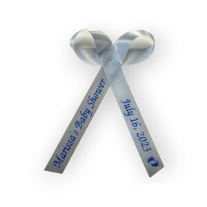 Personalized Ribbons for Bridal Shower Wedding Party Favors or Baby Showers - Custom Made Cut Ribbon 50 100 Assembled Bows Safety Pins