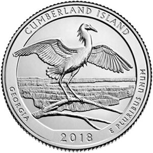 2018 p, d cumberland island seashore, ga national park quarter singles - 2 coin set uncirculated