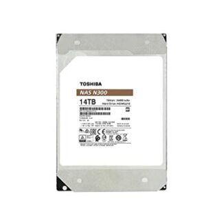 Toshiba N300 14TB NAS 3.5-Inch Internal Hard Drive - CMR SATA 6 GB/s 7200 RPM 256 MB Cache - HDWG21EXZSTA