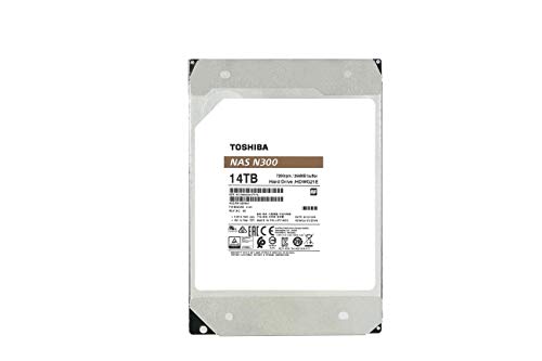 Toshiba N300 14TB NAS 3.5-Inch Internal Hard Drive - CMR SATA 6 GB/s 7200 RPM 256 MB Cache - HDWG21EXZSTA