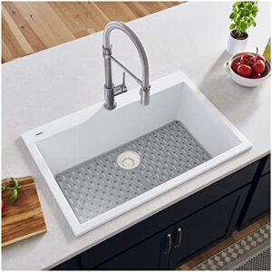 Ruvati 30 x 20 inch Drop-in Topmount Granite Composite Single Bowl Kitchen Sink epiGranite - Arctic White - RVG1030WH