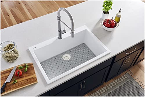 Ruvati 30 x 20 inch Drop-in Topmount Granite Composite Single Bowl Kitchen Sink epiGranite - Arctic White - RVG1030WH