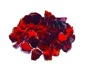 ruby red premium crushed fire glass rock 10-pound 1/2" - 3/4" inch - tempered glass for use in fire pit, fire place, indoor & outdoor use