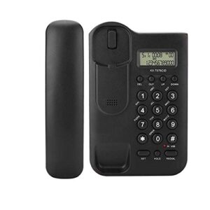 Corded Phone, Desktop Wall Phone Wired Landline Telephone Support Redial, FSK/DTMF Incoming and Caller lD Display for Home/Hotel/Office(Black)