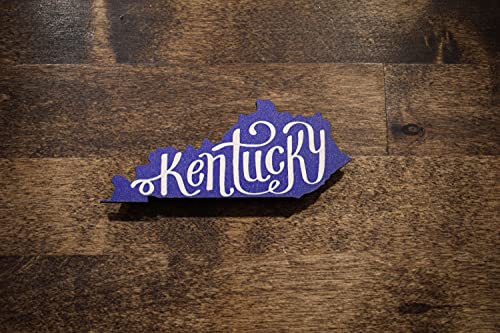 Kentucky Cutout Shape Magnet with Blue and White Kentucky Script