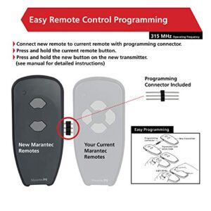 Marantec M3-2312 (315 MHz) 2-button Garage Door Opener Remote, Gray