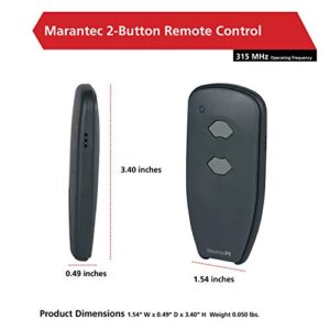 Marantec M3-2312 (315 MHz) 2-button Garage Door Opener Remote, Gray