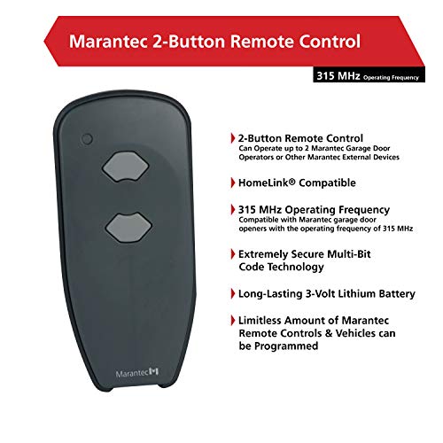 Marantec M3-2312 (315 MHz) 2-button Garage Door Opener Remote, Gray