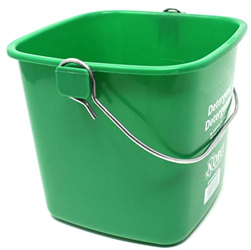 Noble Products KP97RDNBL/KP97GNNBL Square Pail for Cleaning, Detergent and Sanitizing, 3quart, Small, Red and Green, Set of 2