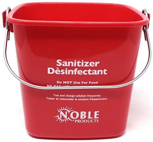 Noble Products KP97RDNBL/KP97GNNBL Square Pail for Cleaning, Detergent and Sanitizing, 3quart, Small, Red and Green, Set of 2