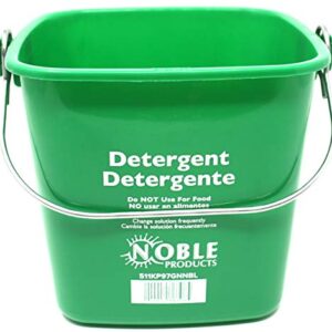 Noble Products KP97RDNBL/KP97GNNBL Square Pail for Cleaning, Detergent and Sanitizing, 3quart, Small, Red and Green, Set of 2