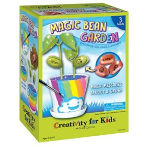 creativity for kids magic bean garden, reveal and grow magic messages - arts and crafts for girls and boys, kids science kit ages 5-8+, unique gift for kids