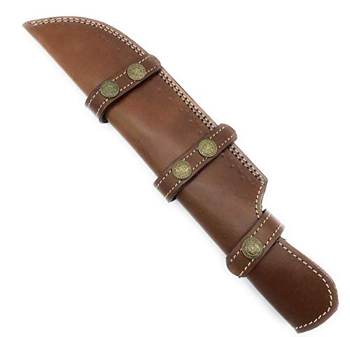 13.25" long custom handmade leather sheath for 8"—8.5" cutting blade knife