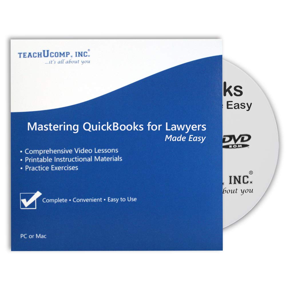 TEACHUCOMP Video Training Tutorial for Lawyers/Attorneys for QuickBooks Desktop Pro v. 2019 DVD-ROM Course and PDF Manual