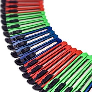 48 pack utility knife box cutter retractable blade snap off razor knife with safety lock 5" wholesale lot