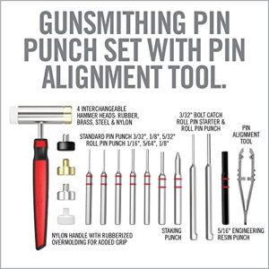 Real Avid ACCU PUNCH HAMMER AND MSR PIN PUNCH SET, Red, Non Marring Punch Pin Starter US