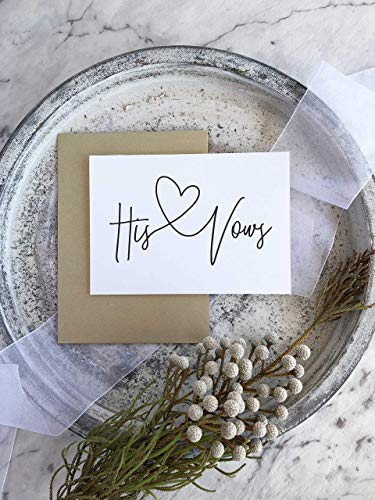 His and Hers Vows Wedding Day Vow Card Set Black and White Marriage Vow Books for Bride and Groom