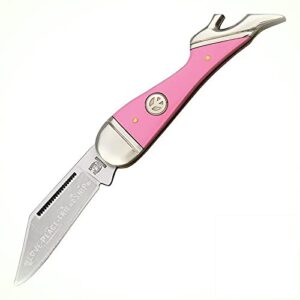 rough rider pink small leg folding blade love peace friendship series knife