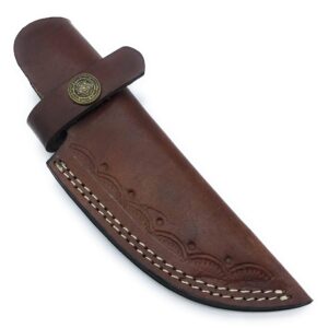 7" long custom handmade leather sheath for 4" cutting blade knife