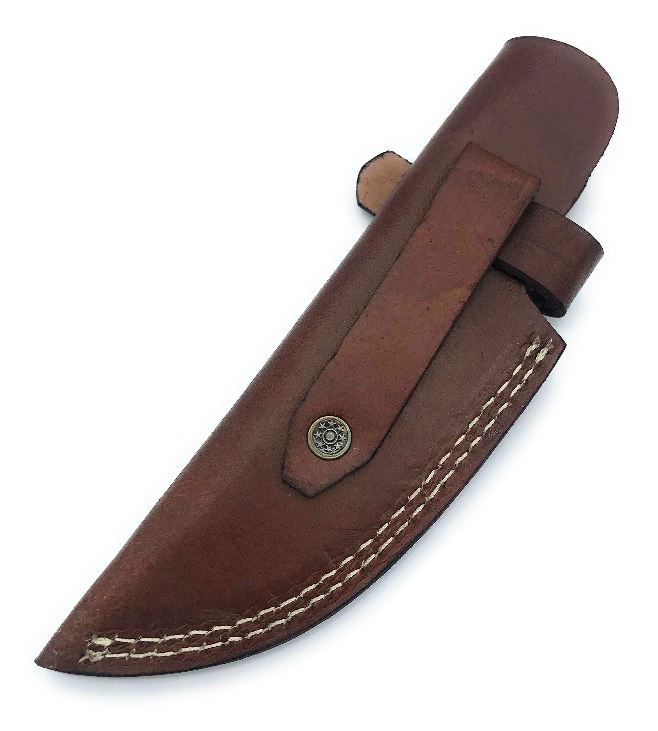 7" long custom handmade leather sheath for 4" cutting blade knife