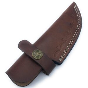 7" long custom handmade leather sheath for 4" cutting blade knife