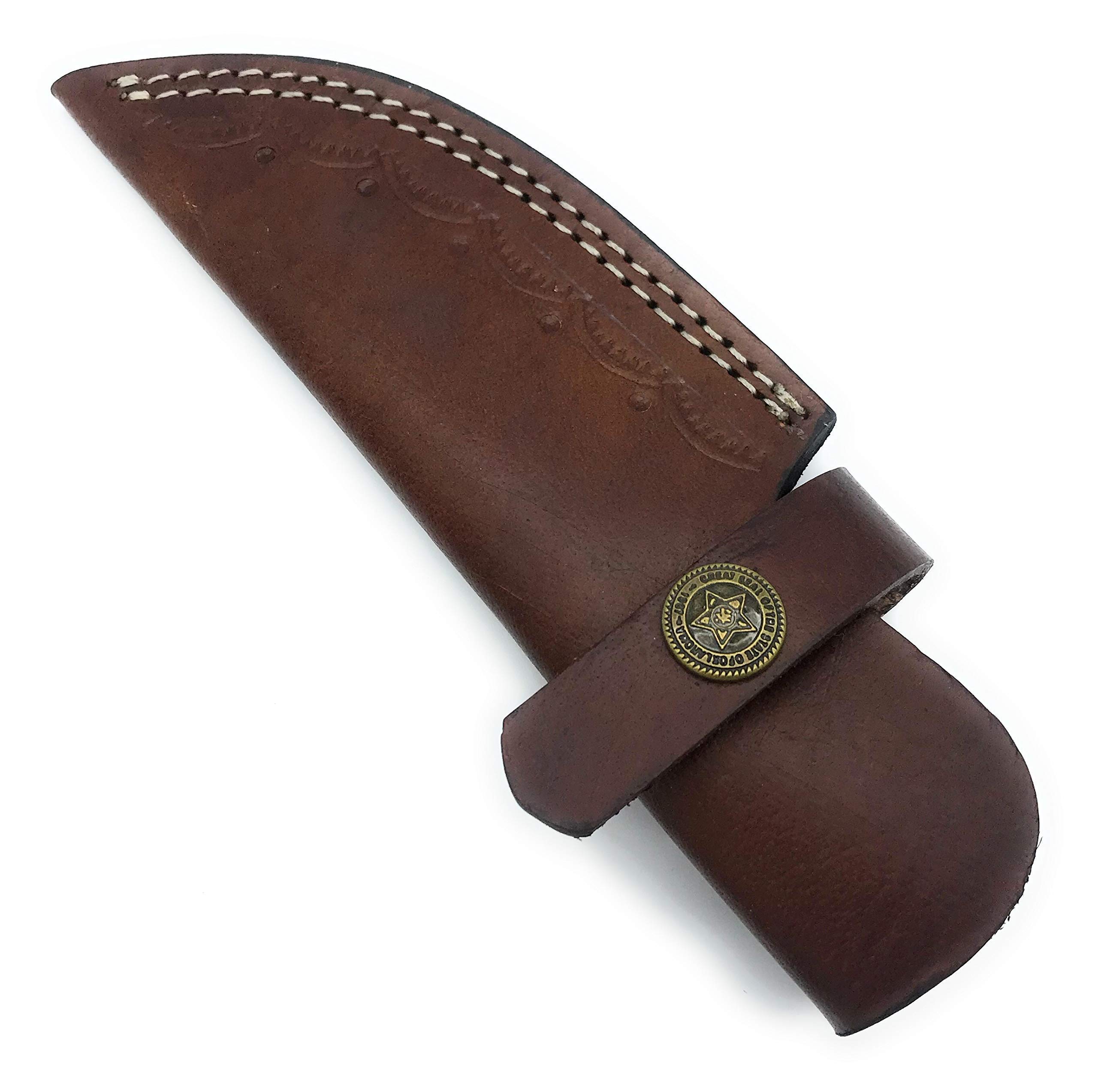 7" long custom handmade leather sheath for 4" cutting blade knife