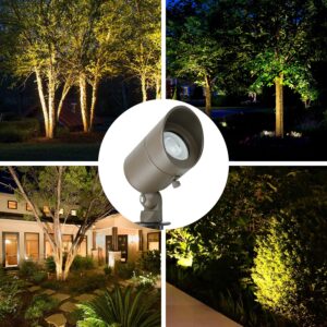 Lumina Lighting® 4W Landscape Spotlights | Low Voltage Outdoor Landscape Spot Lights - 12V 3000K Waterproof Outdoor LED Spotlight Lighting for House Tree Pathway | MR16 4W LED Bulb (Bronze, (2-Pack))