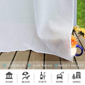 RYB HOME 2 Panels Outdoor Curtains for Patio - Linen Look Semi-Sheer Curtains for Patio Waterproof, Indoor Outdoor Drapes for Gazebo Pergola Balcony Pool Spa, Wide 54 x Long 84