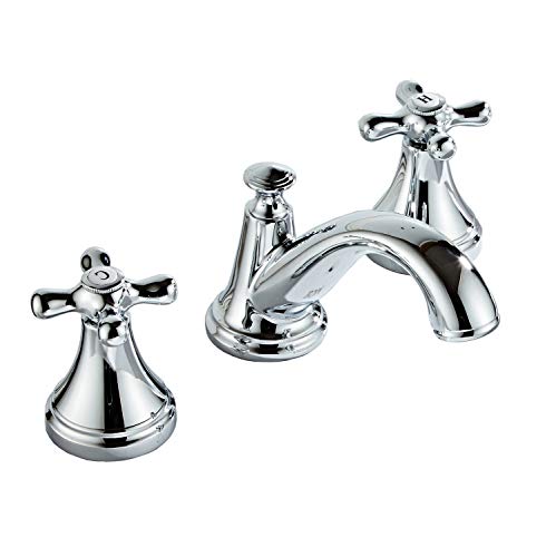 Bathroom Sink Faucet Widespread Chrome Finish 2 Handle 3 Hole Deck Mount Lavatory to Fit 8-16 Inch Gooseneck Leekayer,LK3301C