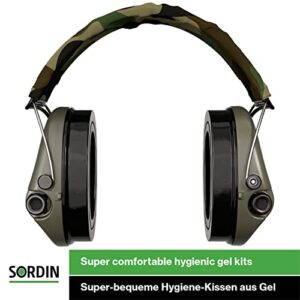 Sordin Supreme Pro-X LED Ear Defenders for Hunting & Shooting - Active & Electronic - Camo Band - Green Ear Muffs