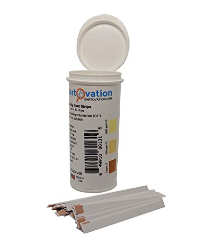 Salinity Test Strips, 0-1000 ppm [Vial of 50 Strips] for Chloride Based Salt Solutions