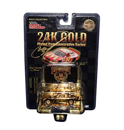 AUTOGRAPHED 1998 Bill Elliott #94 McDonald's Racing GOLD PLATED (50th Anniversary) Vintage Signed Racing Champions 1/64 Scale NASCAR Diecast with COA