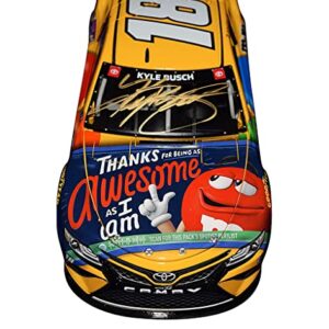 AUTOGRAPHED 2021 Kyle Busch #18 M&Ms Messages Awesome Car (Joe Gibbs Racing) NASCAR Cup Series Signed Lionel 1/24 Scale NASCAR Diecast Car with COA (#497 of only 925 produced)