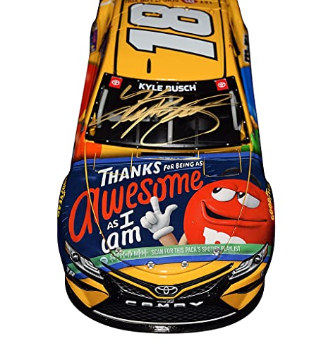 AUTOGRAPHED 2021 Kyle Busch #18 M&Ms Messages Awesome Car (Joe Gibbs Racing) NASCAR Cup Series Signed Lionel 1/24 Scale NASCAR Diecast Car with COA (#497 of only 925 produced)