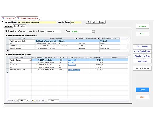 SBS Vendor Management