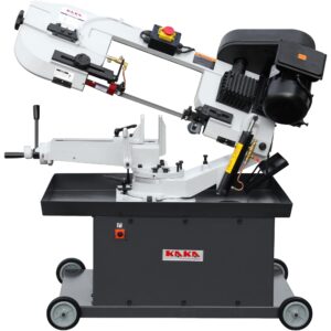kaka industrial bs-712r, 7"x12" metal band saw, the bow can be swiveled between 45° and 90°solid design, metal cutting band saw, high precision metal band saw with 1.5hp motor 115v230v-60hz 1ph